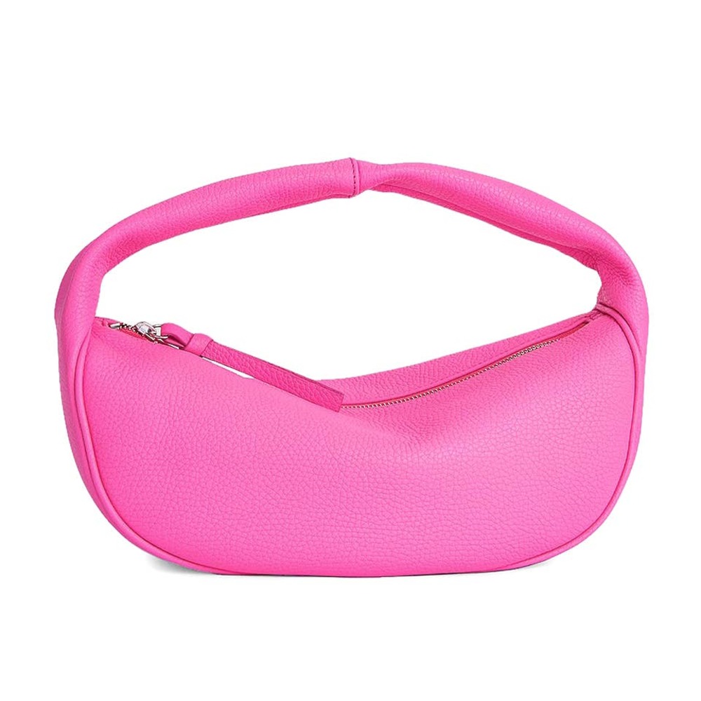 BY FAR Cush Hot Pink Leather Shoulder Bag